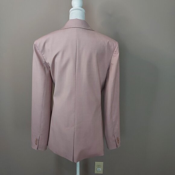 Tibi Soft Pink Cross Dye Wool Wrap Jacket Size 8 - Picture 2 of 12